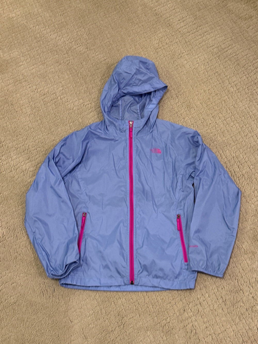 The North Face Lavender Hooded Swim Jacket with Pink Accents